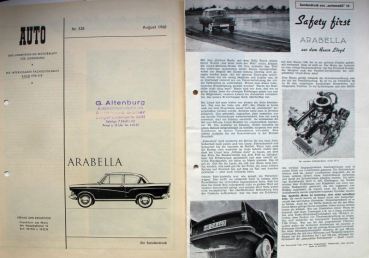 Borgward Arabella de Luxe Modelprogram 1960 Automobile-Presskit (7000)